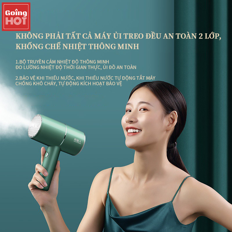 Bàn ủi cầm tay Nanjiren, bàn ủi hơi nước di động dùng cho gia đình, dung tích bình chứa nước 210ml, bao đổi 3 tháng