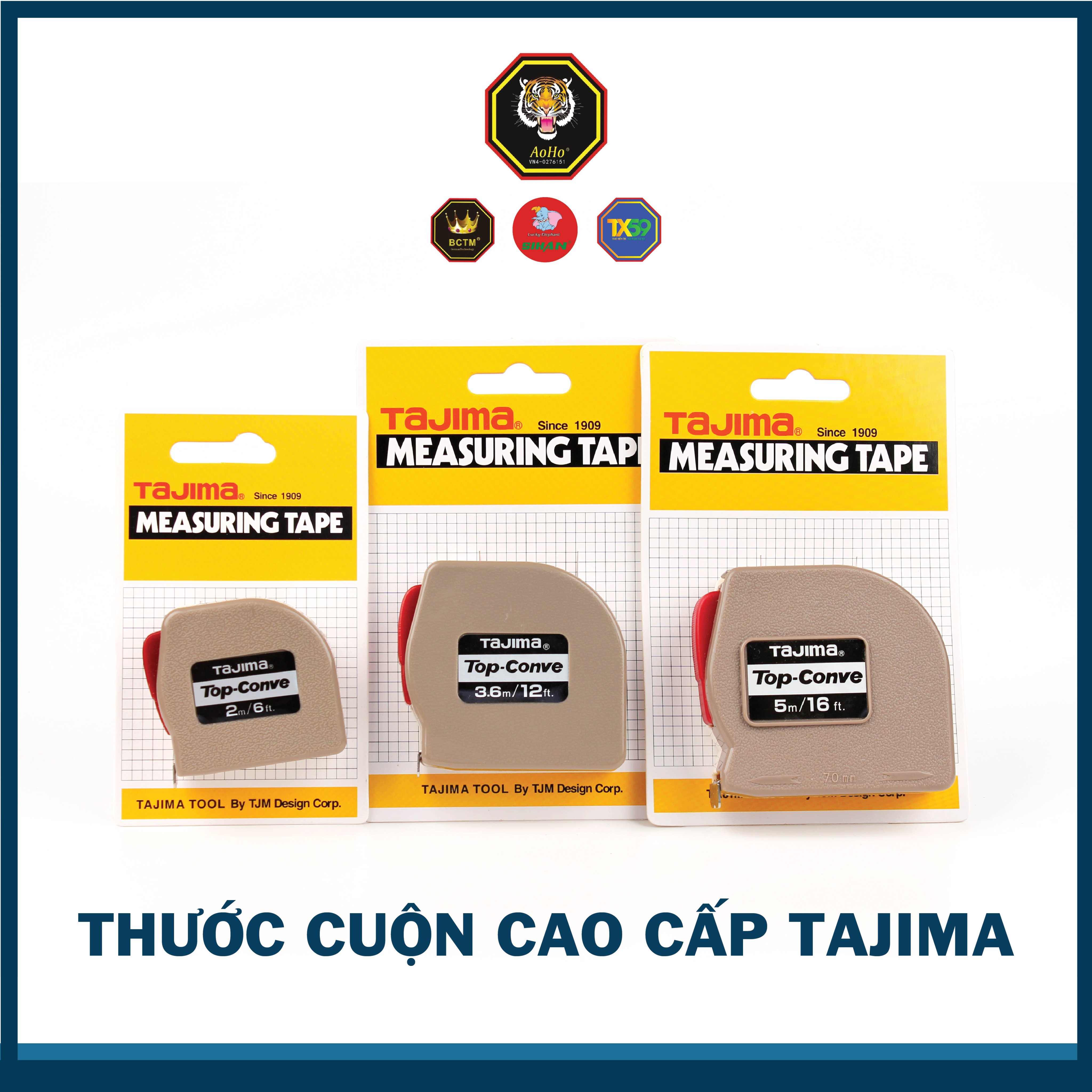 Thước cuộn cao cấp tajima 5m/16feet top-conve hàng chuẩn
