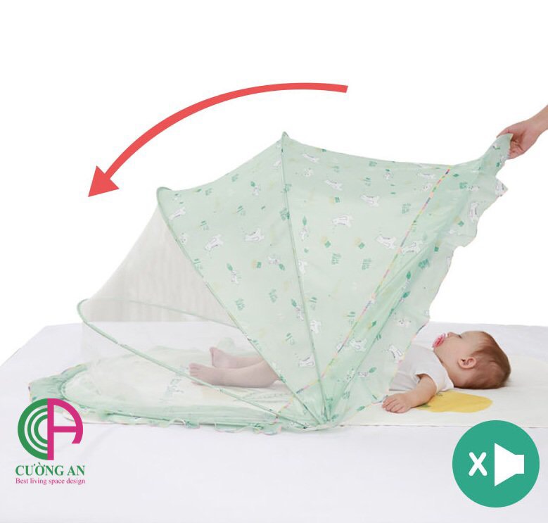 [Bé ngủ ngon] Mùng chống muỗi trẻ em không cần lắp đặt, mùng chống muỗi trẻ em có thể xếp gọn, Mùng để giường chống té của trẻ sơ sinh ( Hàng Việt Nam chất lượng cao , người việt ủng hộ người việt )