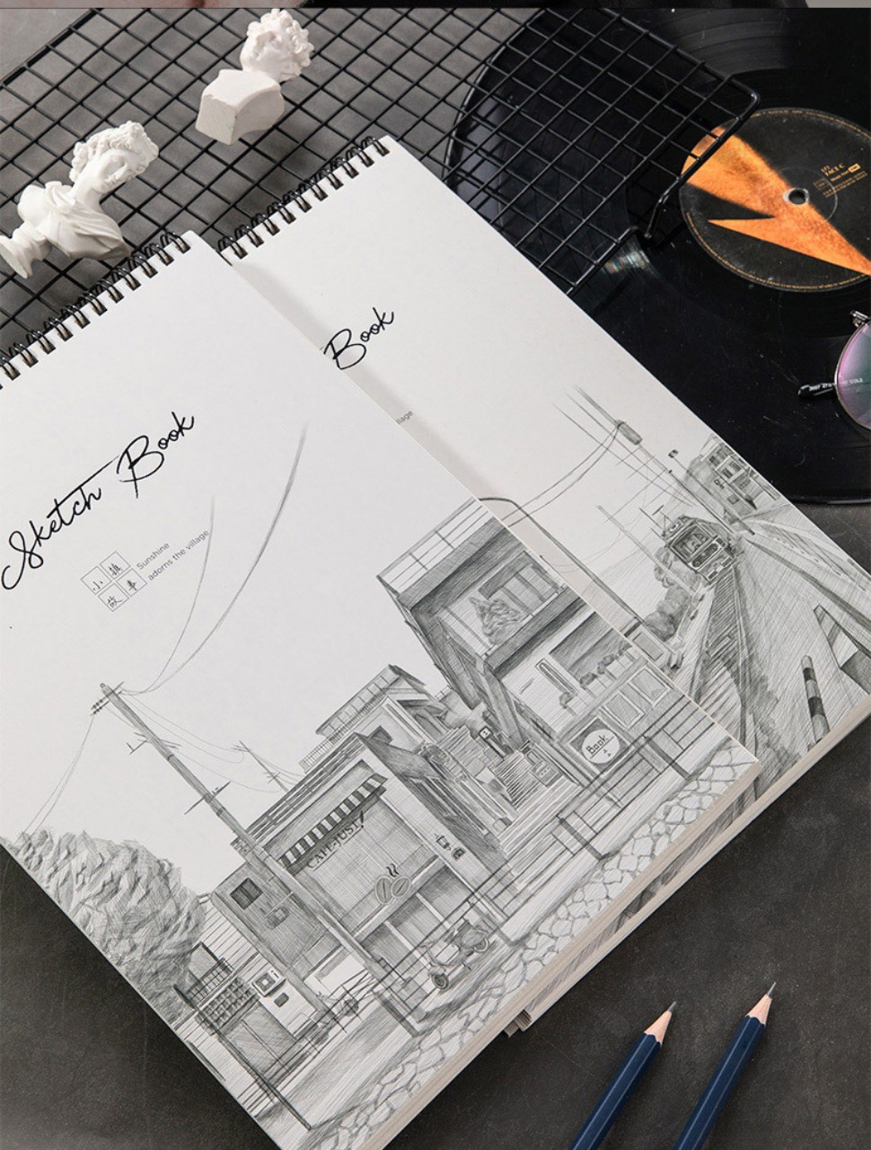 Sổ vẽ Sketchbook A4 Deli, vẽ tranh, vẽ phác thảo, phong cảnh, truyền thần . Gáy lò xo