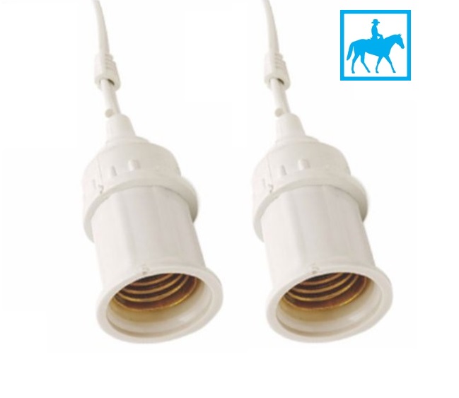 Bộ 2 đuôi đèn e27 kín nước trắng đen