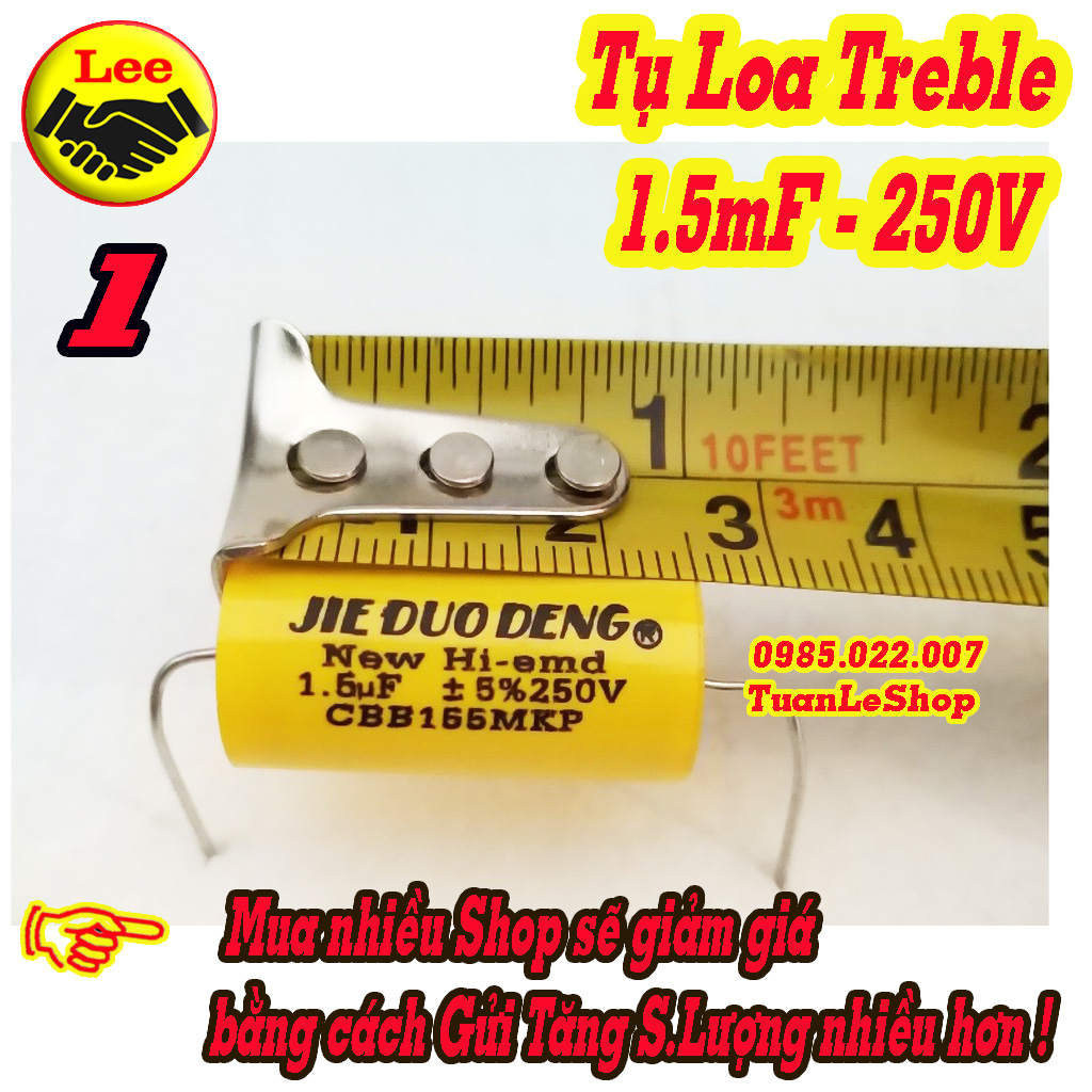 Tụ 1.5mf -tụ phân tần 1.5mf 250v vàng tròn - giá 01 cái - tụ loa treble