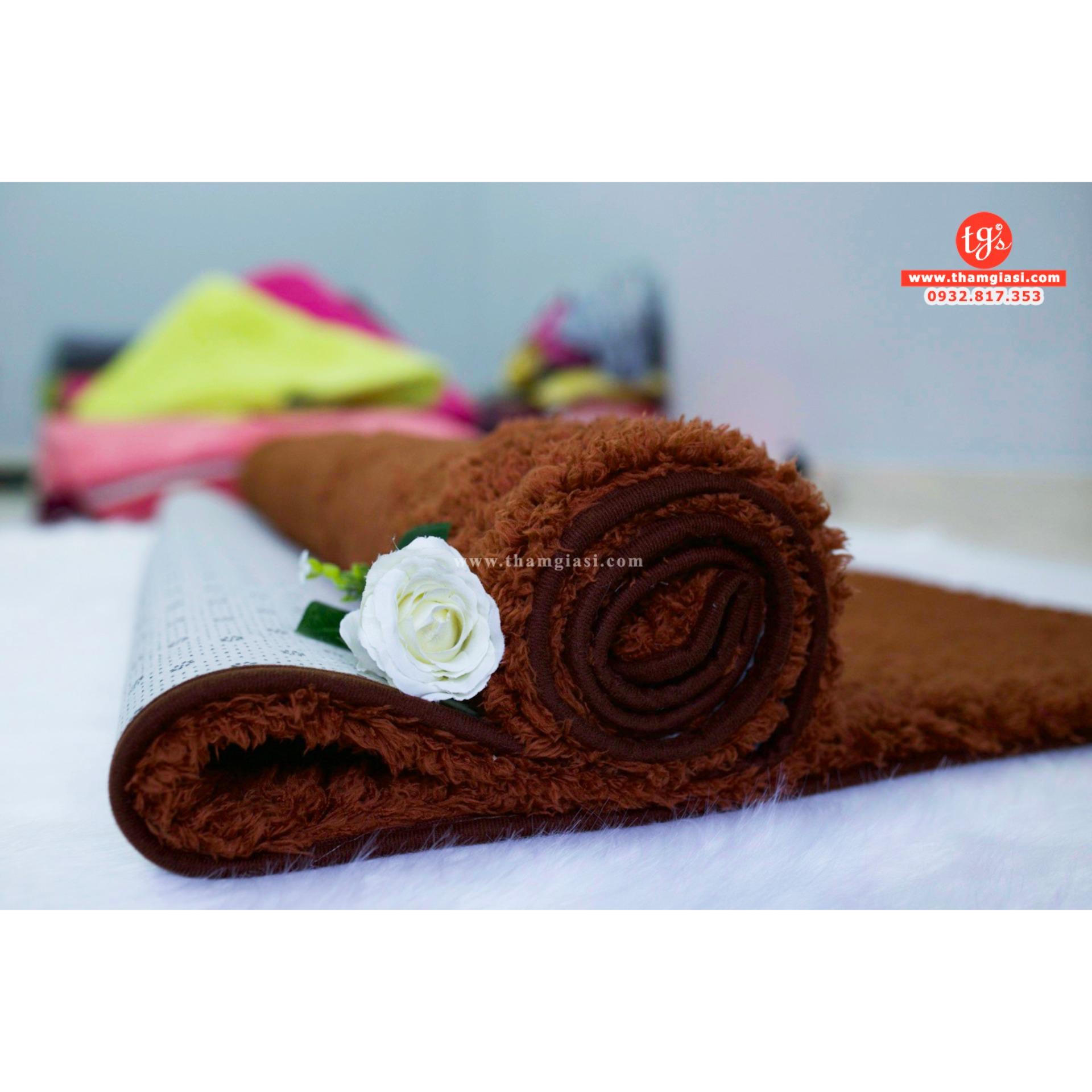 [HCM]Thảm trải sàn phòng ngủ lông cừu màu Nâu 160x100cm