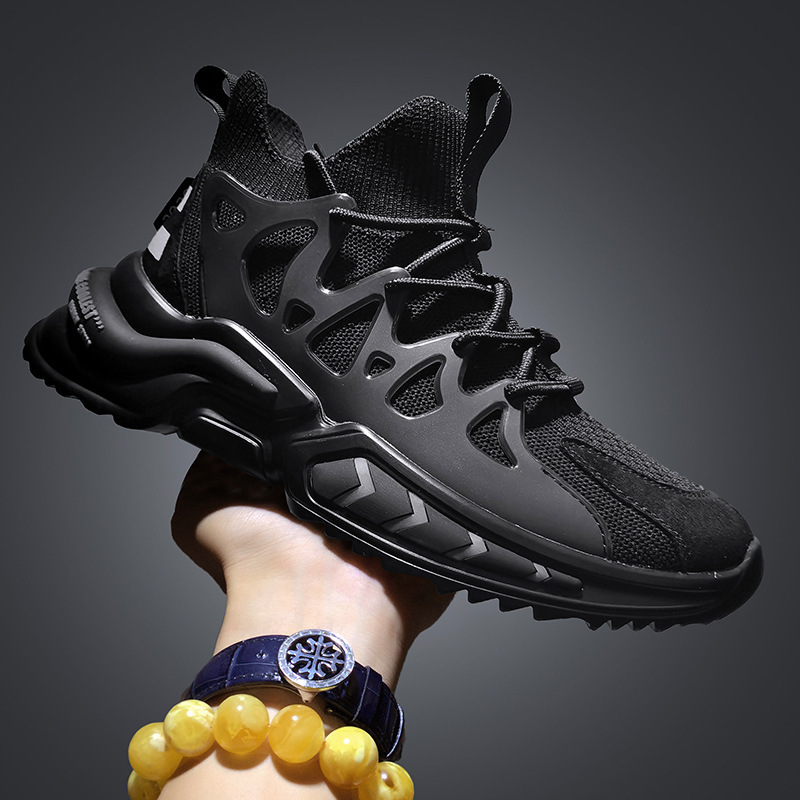 Giày thể thao nam mendo - giày sneaker màu đen - xám, giày thể thao cao cổ cực chất - g5160