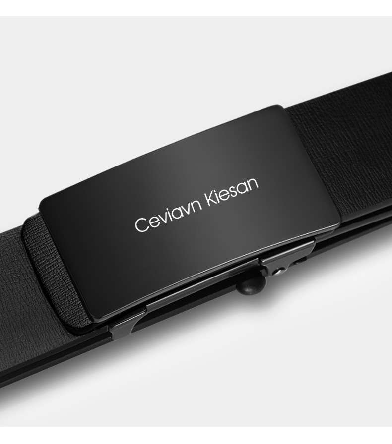 Thắt lưng da nam cao cấp Cieviavn Kiesan, dây nịt nam da thật rộng 33mm khóa tự động mạ ti tan