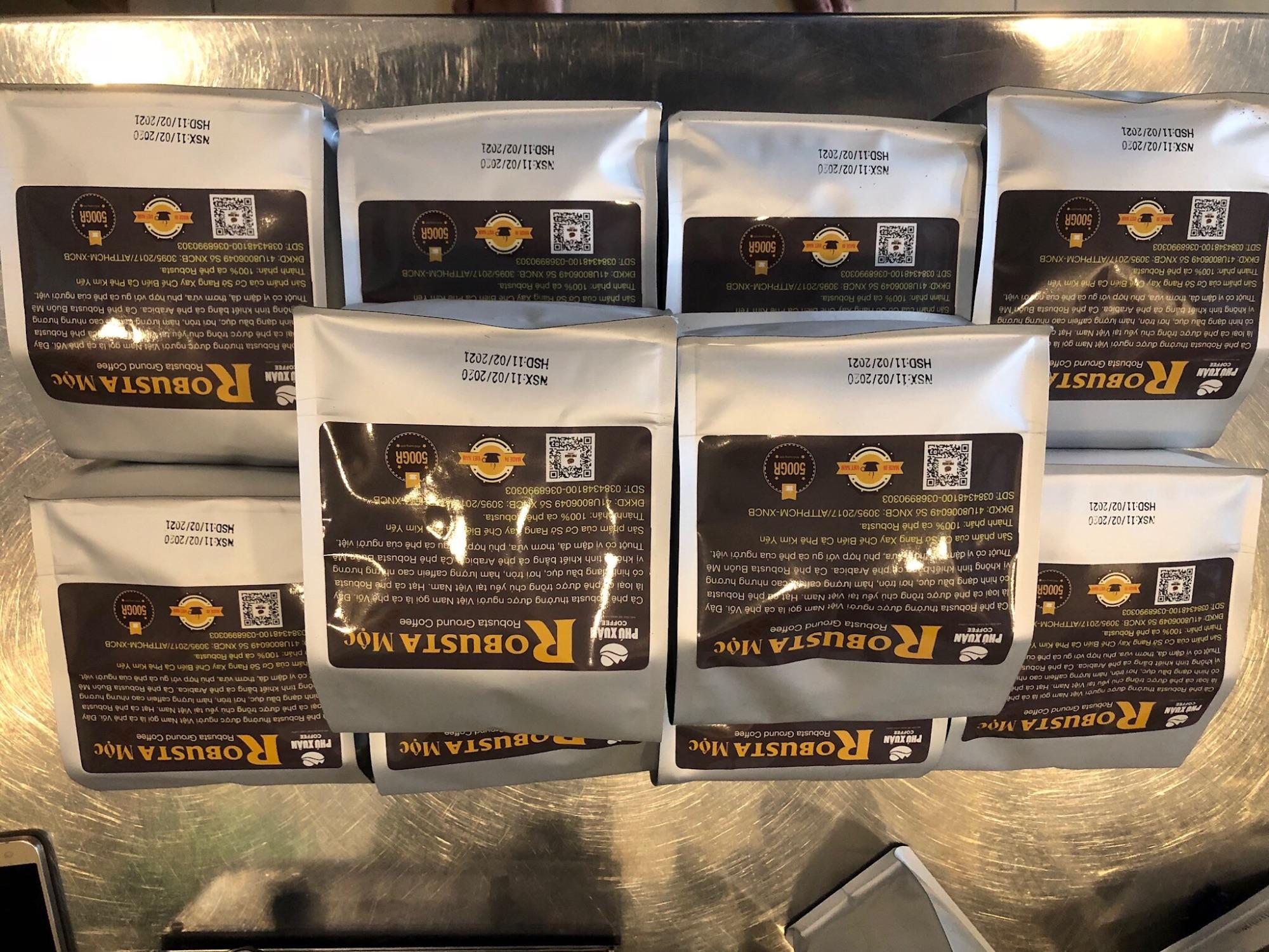 Combo 5kg cà phê rang xay nguyên chất Robusta Phú Xuân Coffee - Cafe rang xay pha phin pha máy gu đậm đắng, cà phê hạt, cà phê bột
