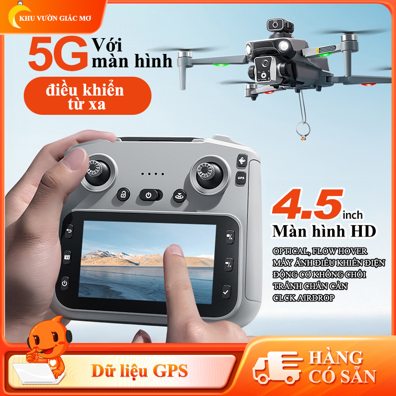 Máy bay không người lái K19MAX được trang bị camera HD 4K, GPS, WiFi 5G và màn hình LCD 4,5 inch.