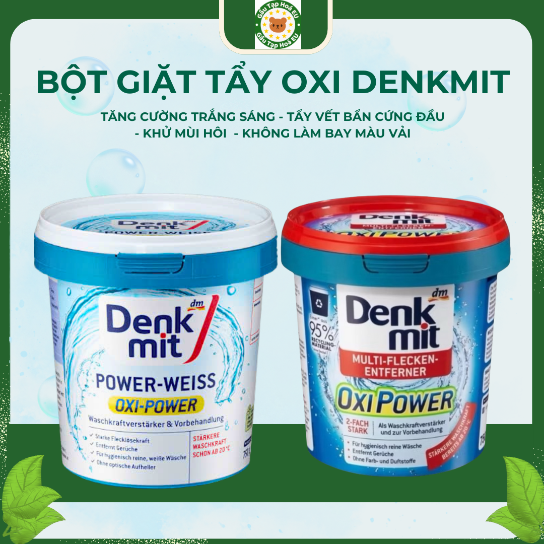 Bột giặt tẩy trắng quần áo Denkmit Oxi Power 750gr [ Freeship Max]