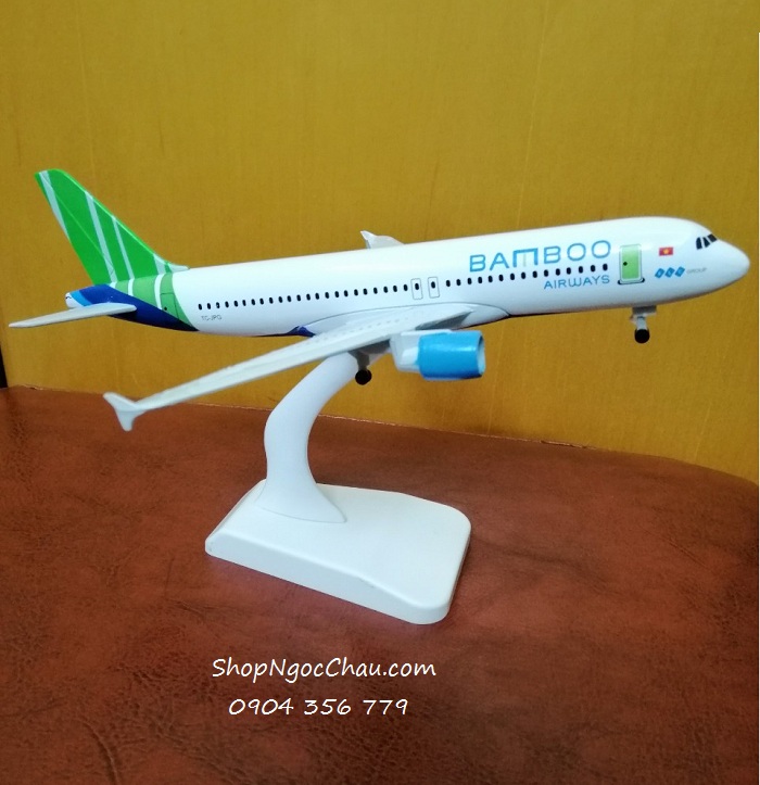 Mô hình máy bay tĩnh Bamboo A320 20cm có bánh xe: