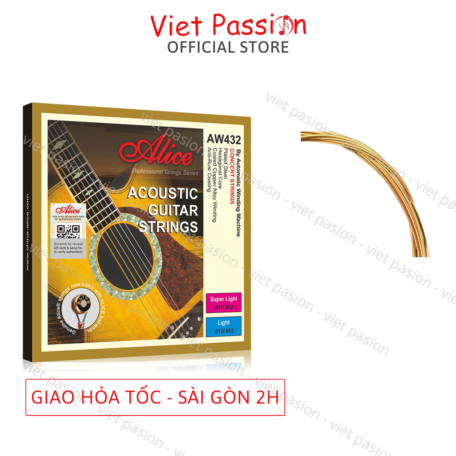 Dây đàn guitar acoustic Alice AW432 chính hãng Viet Passion HCM