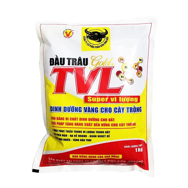 [HCM]Phân bón Đầu Trâu Gold Super đầy đủ vi lượng NPK 7-7-4+TE 1kg cho cây ăn trái rau màu hoa kiểng