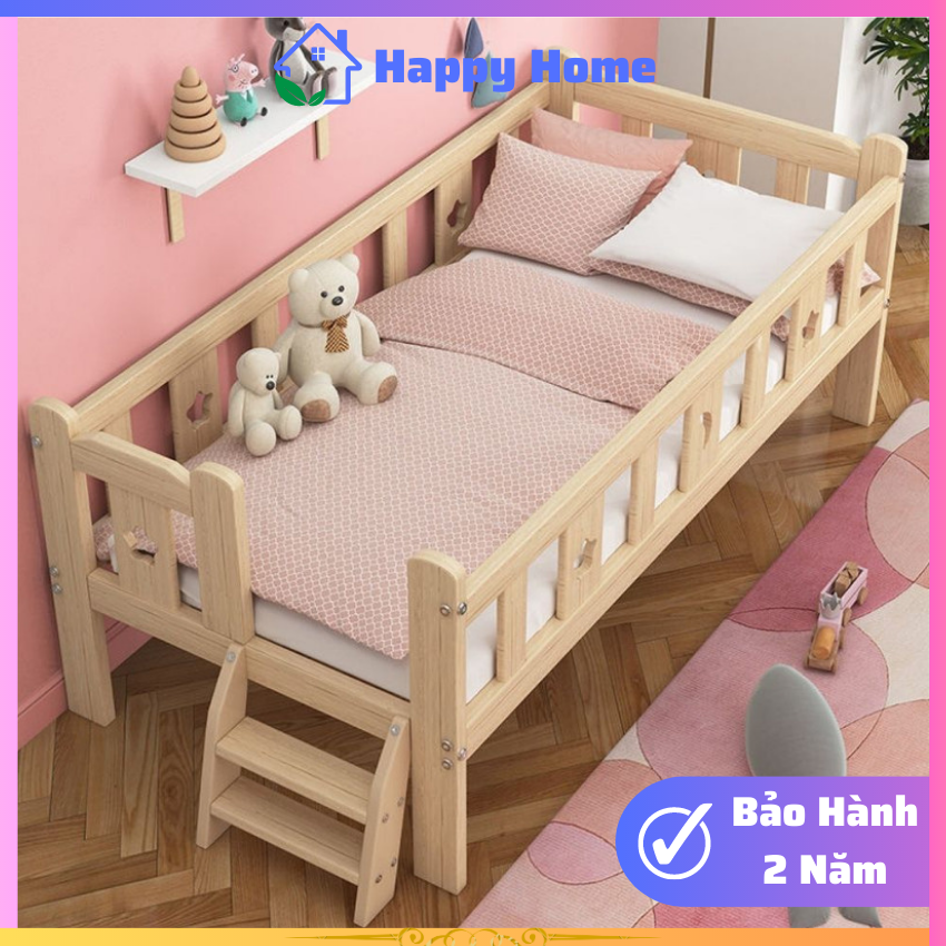 Giường Trẻ Em, Giường Gỗ cho bé chắc Chắn An Toàn, Giường Cũi Trẻ Em Gép Cạnh Giường Bố Mẹ Chất Liệu Gỗ Thông Cao Cấp, Giường Gỗ Nhiều Kích Thước Nhiều Kích Thước ( Dài * Rộng * Cao ) - HAPPY HOME