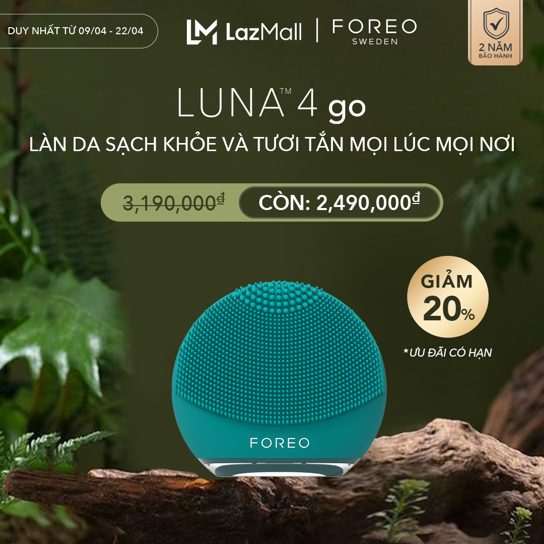 FOREO LUNA 4 Go Máy rửa mặt và mát-xa làm săn chắc da dành cho mọi loại da bảo hành 2 năm