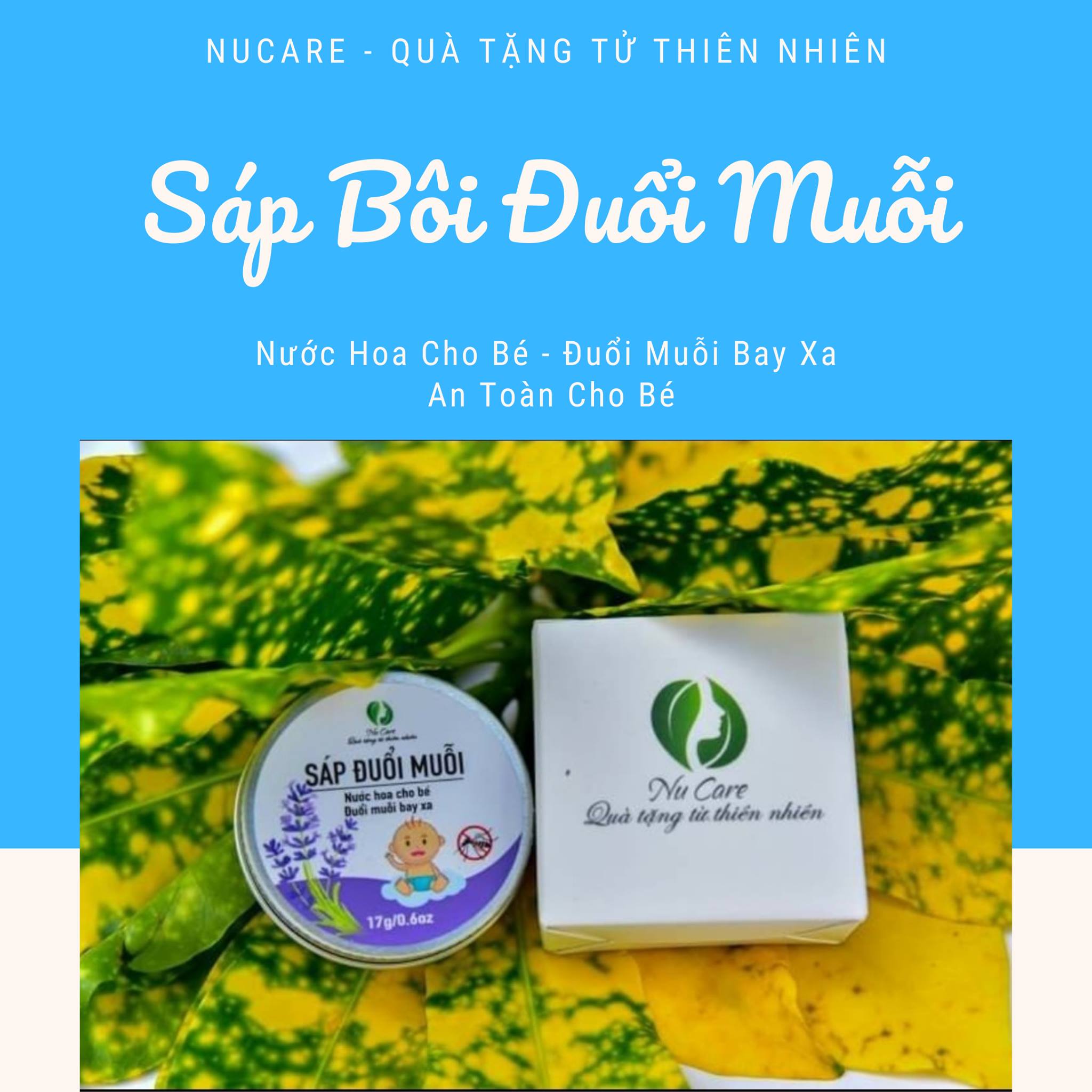 Sáp Bôi Đuổi Muỗi, Chống Muỗi Và Côn Trùng Dạng Nước Hoa Khô Hữu Cơ An Toàn Cho Bé NuCare