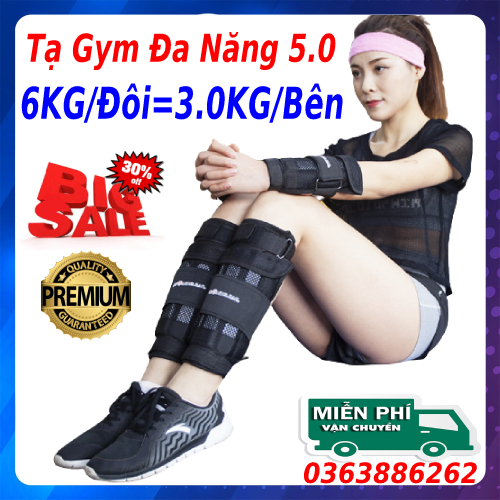 Tạ đeo chân tập gym chạy bộ thể thao 6kg phiên bản 5.0 hỗ trợ tập luyện, giảm mỡ tăng cơ vật lý trị liệu sau chấn thương chân phát triển chiều cao sức bật và sức bền