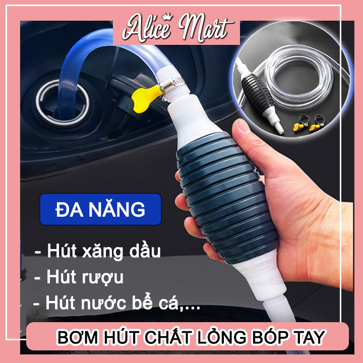 Dụng cụ bơm hút xă.ng dầ.u ,rư.ợu, nước, hút nước bể cá , các loại chất lỏng, tiện dụng kèm 2 khóa dây dài 1m - dụng cụ bơm hút xă.ng , dầ.u chất lỏng bóp tay , hút chất lỏng bóp tay,dụng cụ bơm hút chất lỏng
