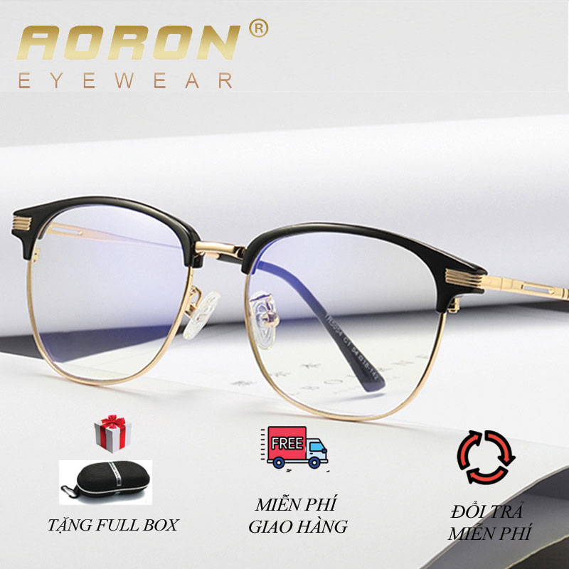 Kính lọc ánh sáng xanh nam/nữ W5054, kính không độ lọc ánh sáng xanh - mắt kính giả cận, kính chống cận thị, tròng kính lọc ánh sáng xanh, kính không độ chống tia uv, kính xem điện thoai, máy tính