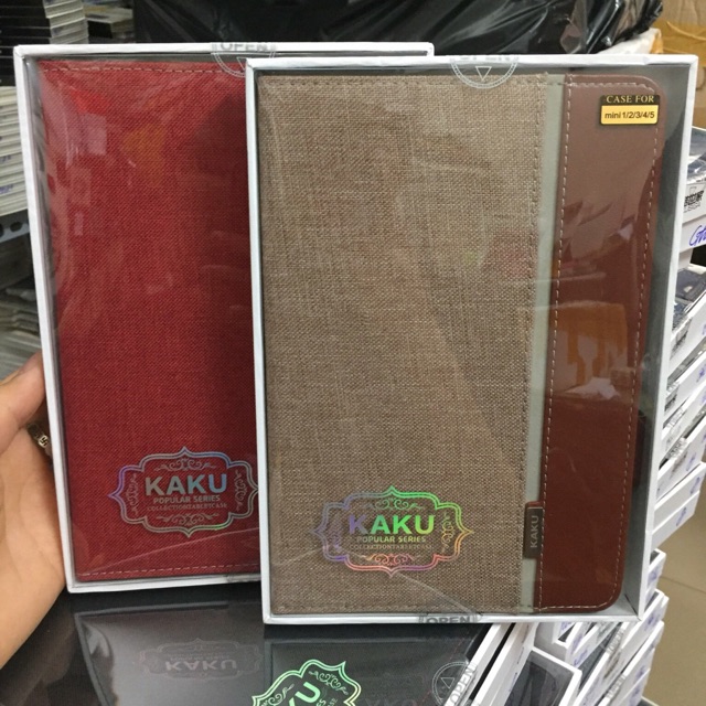 Bao da kaku phối vải ipad mini 1/2/3/4/5 chính hãng