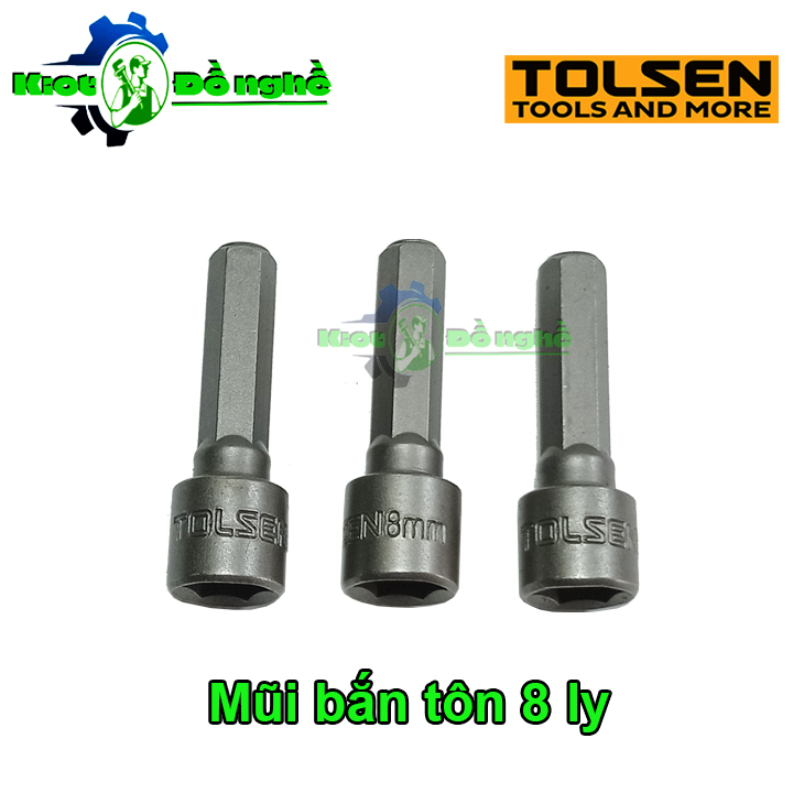 Vỉ 3 đầu bắn vít 8mm tolsen 77803 - mũi băn tôn 1/4 ra 8mm - kiot đồ nghề