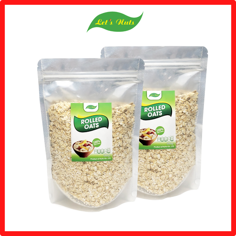 2 gói yến mạch Úc tươi Let's Nuts mỗi túi 500g rolled/instant oats cán vỡ, cán dẹt giúp giảm cân đẹp da bổ sung chất dinh dưỡng làm granola SuSuTo Shop
