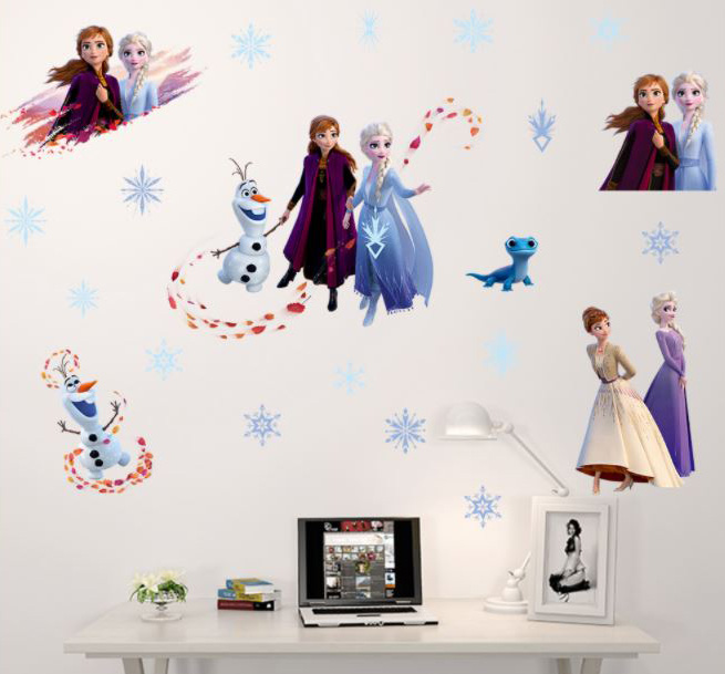 Giấy decal dán tường công chúa elsa anna olaf Frozen phần 2