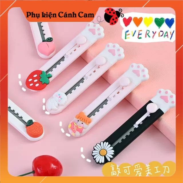 Dao Rọc Giấy Hình Chân Mèo Gắn Icon Siêu Dễ Thương, Dao Dọc Giấy, Dao Cắt Giấy Hình Chân Mèo Gắn Icon Siêu Dễ Thương - PK Cánh Cam