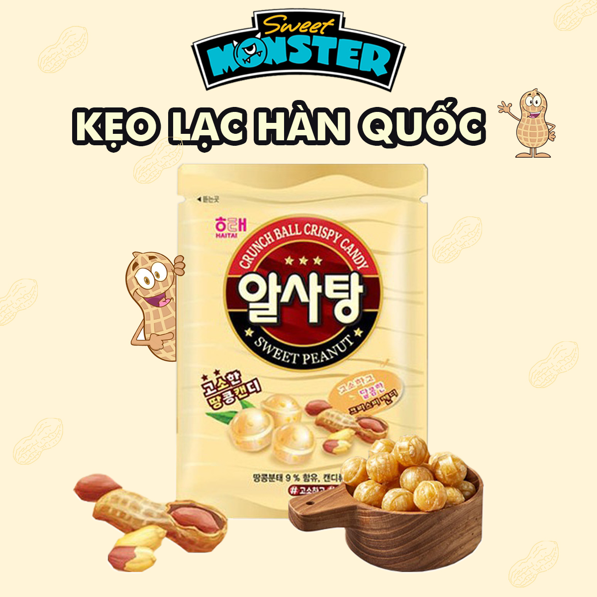 Kẹo lạc haitai, kẹo đậu phộng hàn quốc gói 126g - 09082