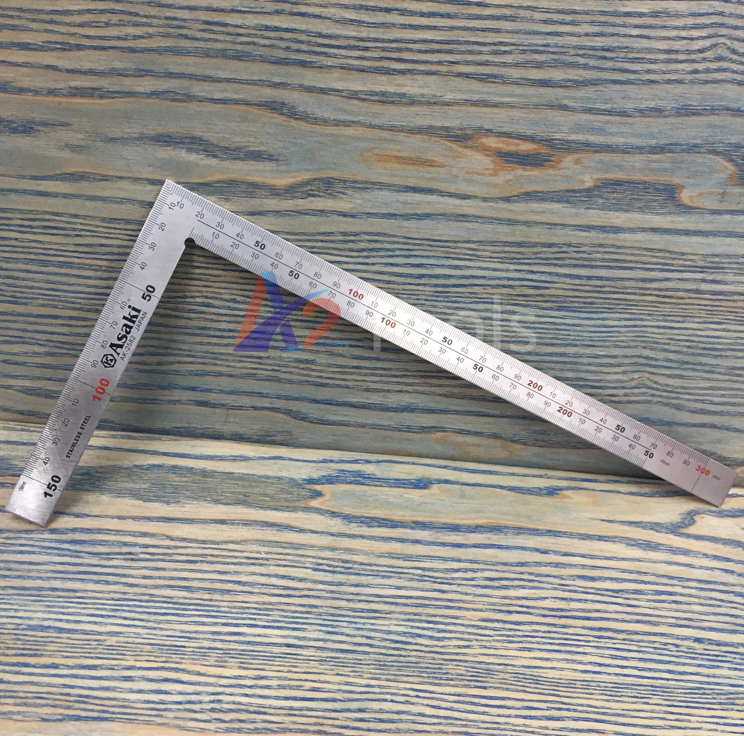 Thước Eke cơ khí inox 15x30cm Asaki AK-2582