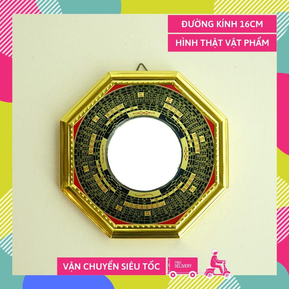 Gương bát quái La Kinh lõm trấn trạch gỗ hóa giải lỗi phong thủy khí xấu - Kèm sớ hướng dẫn treo