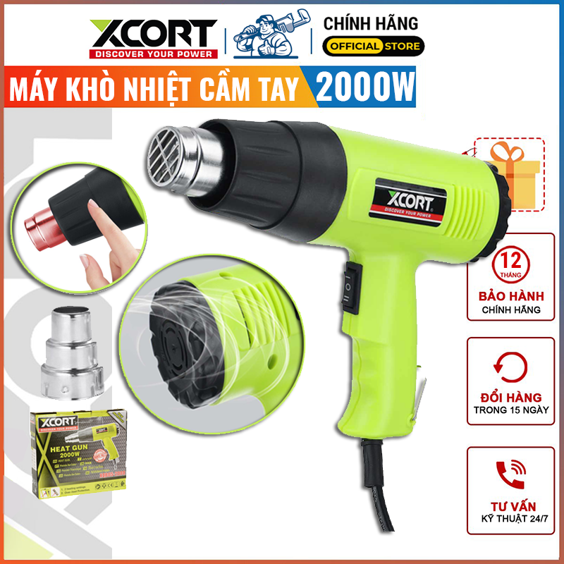Máy khò nhiệt cầm tay - Máy thổi hơi nóng 2000W Chính Hãng Tặng kèm đầu thổi