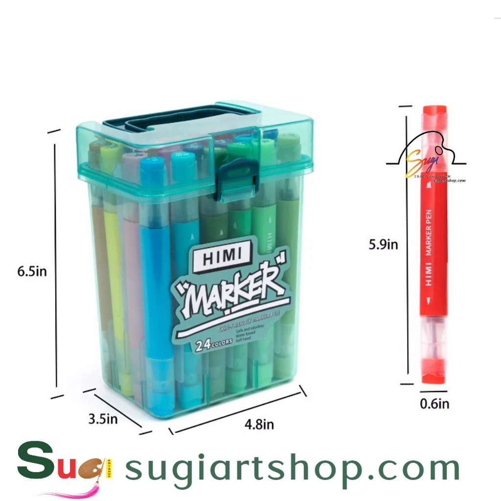 Bút marker himi - bút marker 2 đầu brush soft head gốc nước 24 / 36 màu