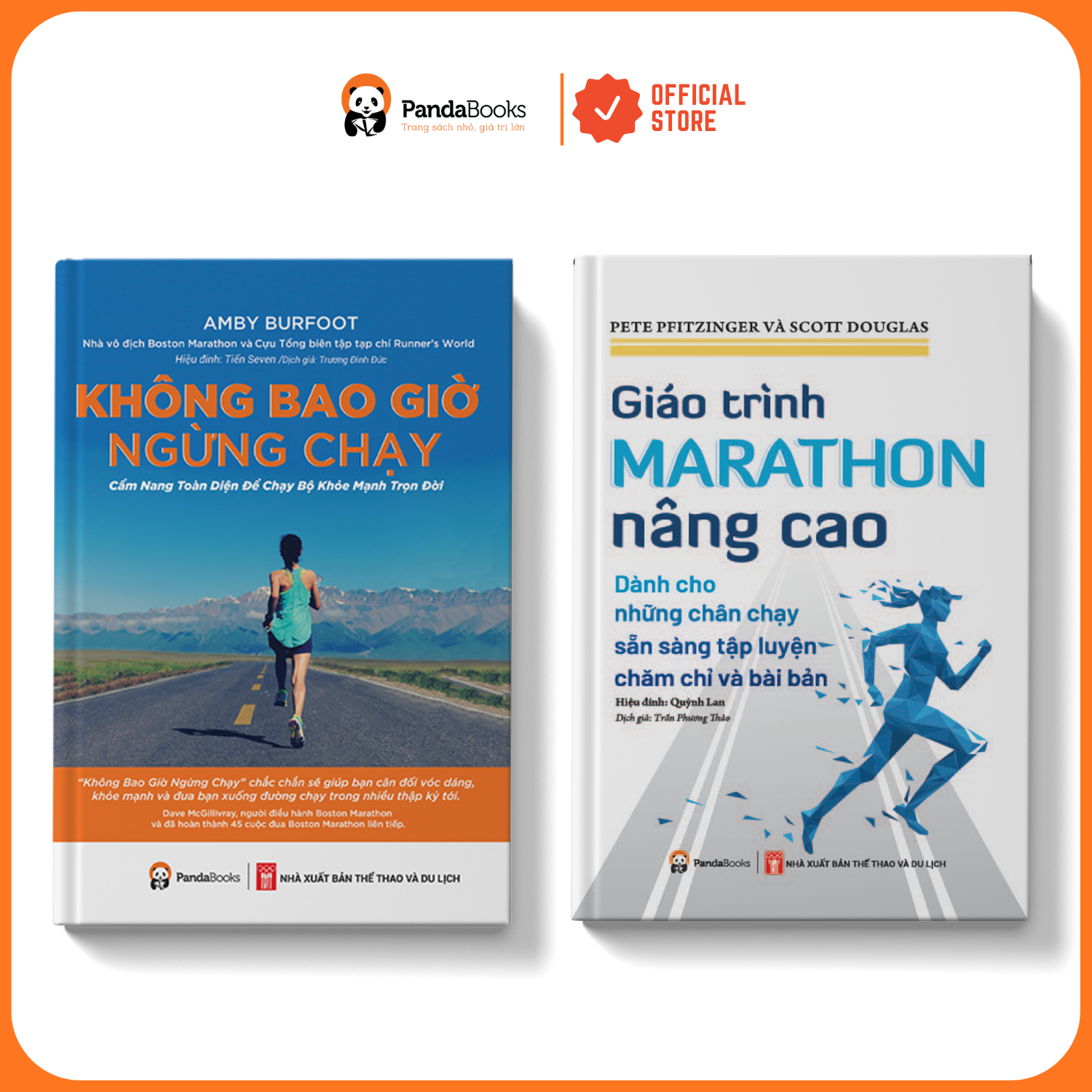 Sách - Combo 2 cuốn Giáo trình marathon nâng cao Không bao giờ ngừng chạy [PANDABOOKS]