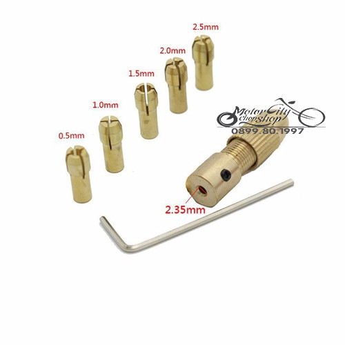 Bộ đầu kẹp chế máy khoan mini cầm tay từ motor trục 2.35mm