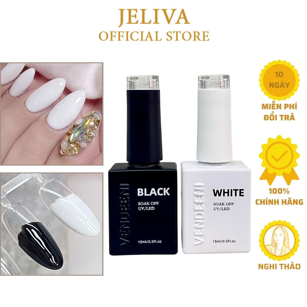 Sơn móng tay gel vendeeni màu đen, trắng 15ml