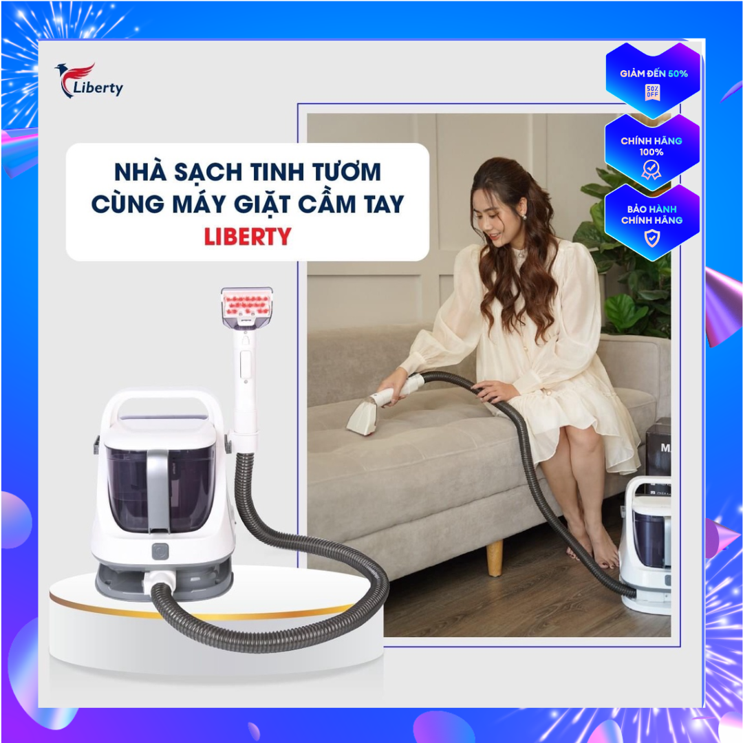 Máy giặt cầm tay liberty lb268, máy giặt thảm, sofa, rèm cửa, làm sạch từ bên trong, bảo hành 24 tháng
