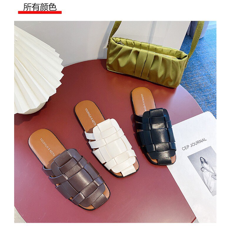 Sục mule đan dây dép hè thời trang, sục rọ