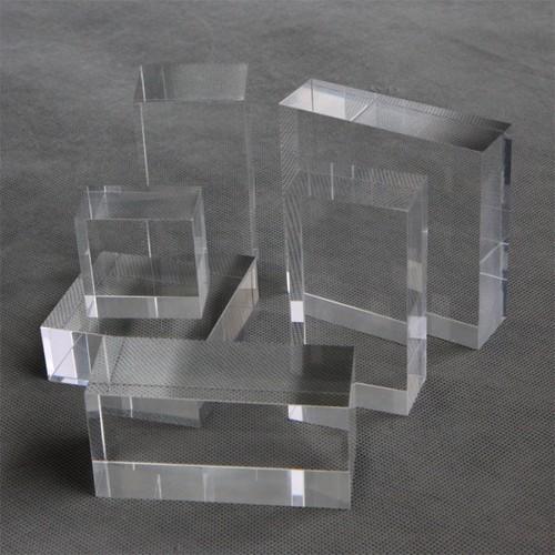 Khối mica, Tấm mica dày trong suốt 20x20cm, cỡ 15mm