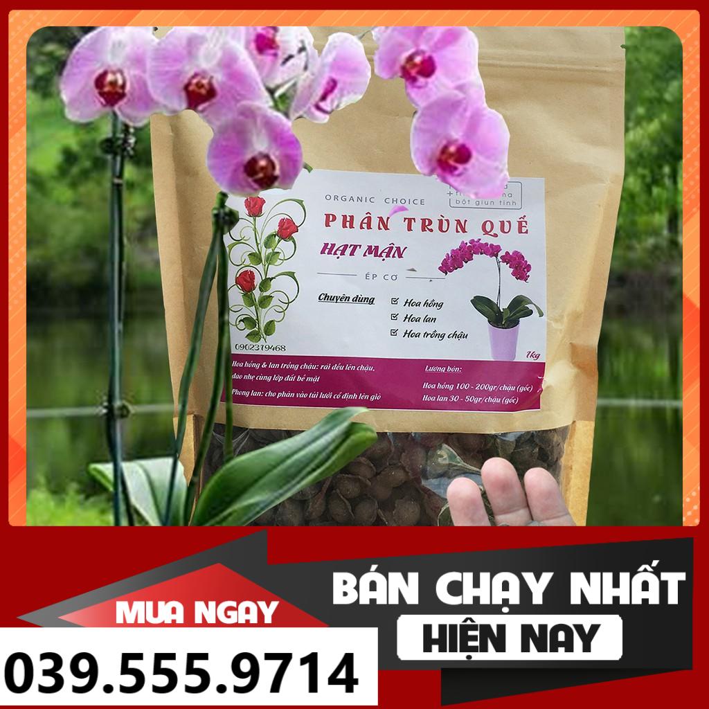 [Ảnh thật] Phân Trùn Quế Viên Dạng Hạt Mận Cho Hoa Lan, Hoa Hồng gói 1kg - Kích thích phát triển thân cành lá