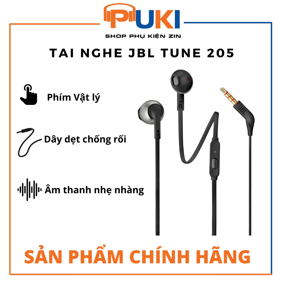 Tai nghe jbl tune 205 - tai nghe cắm dây jbl tune 205
