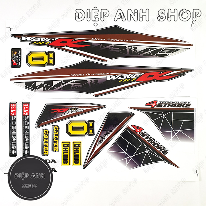 Tem rời Wave Alpha 110 ( Đời 2017 - 2020) - Tem 3 lớp chống phai màu