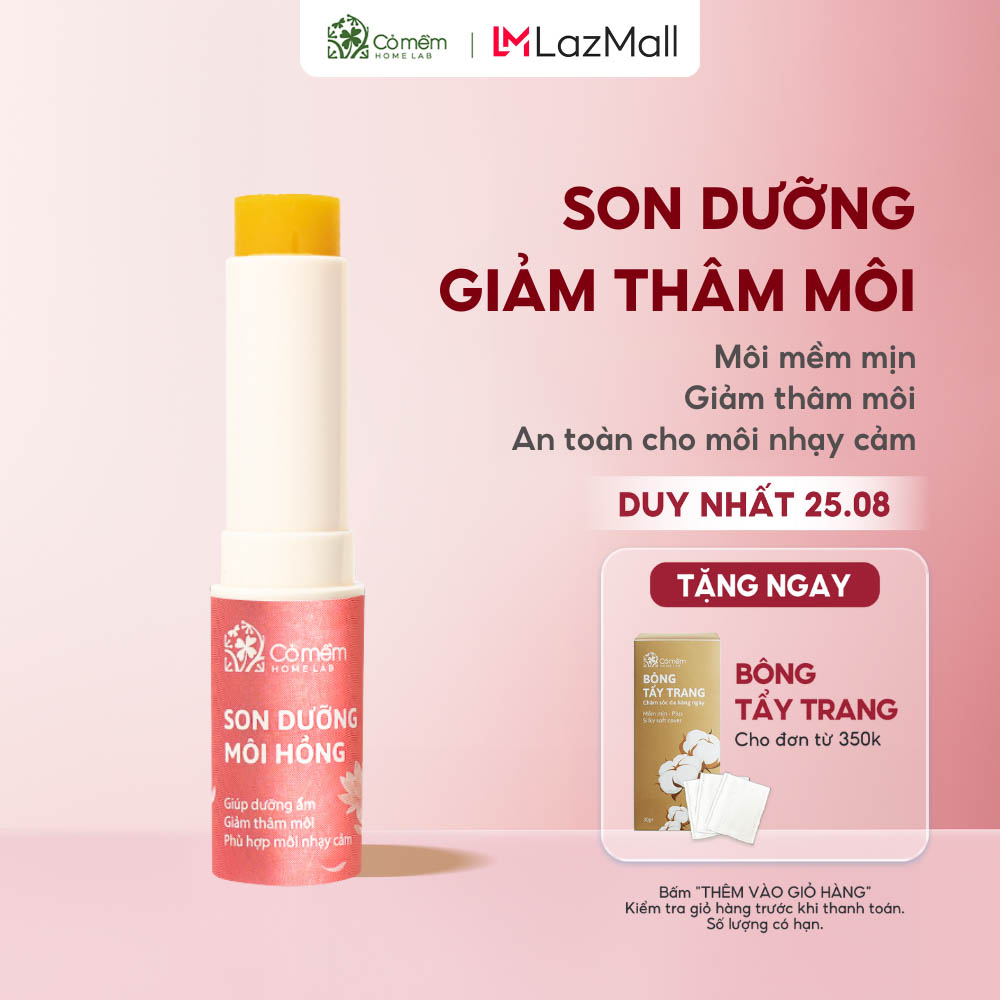 Son dưỡng hồng môi giảm thâm môi siêu dưỡng vitamin e cỏ mềm 3,6g