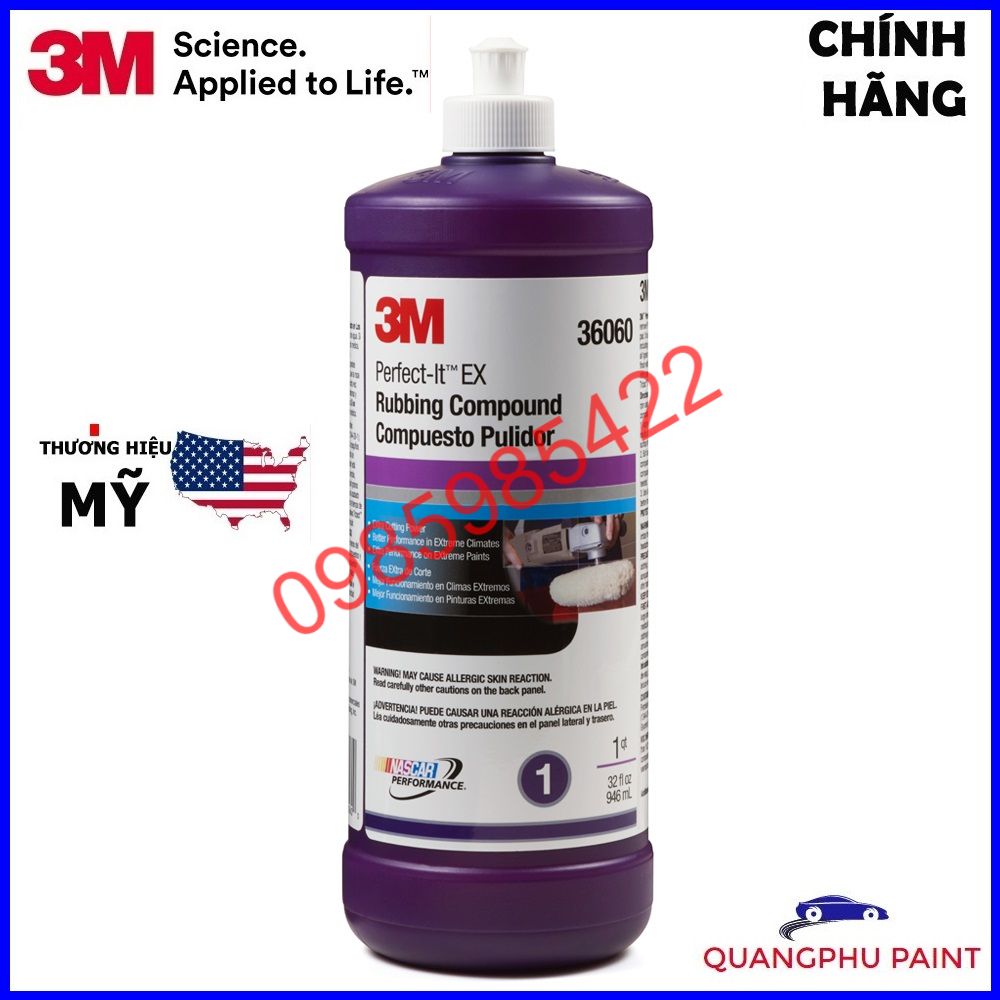 Xi gốc nước bước 1 Cao Cấp hãng 3M 36060, Bát đánh nước 1, đánh bóng, pas, xi phá, chăm sóc xe hơi SONQUANGPHU8856