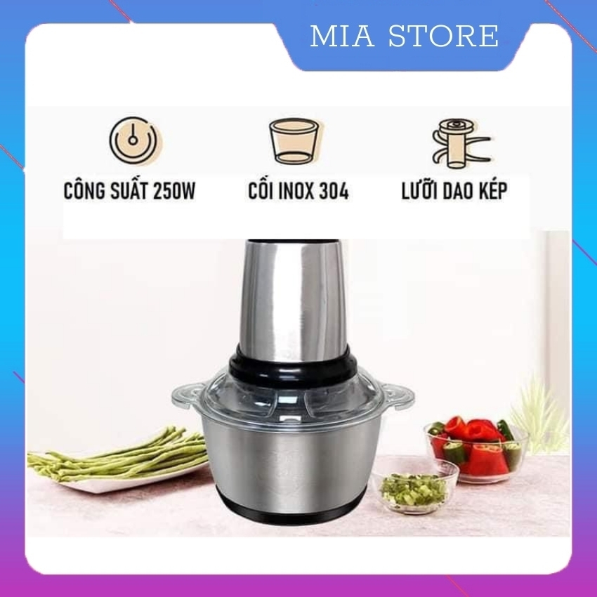 [HCM]Máy xay thịt  máy xay thực phẩm đa năng Nonostyle 2 lưỡi dao kép công suất 300W máy xay tỏi ớt mini - Mia Store