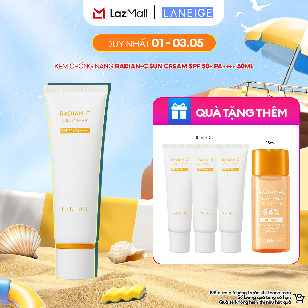 Kem Chống Nắng Dưỡng Sáng Da Laneige Radian-C Sun Cream 50ml SPF 50+ PA++++