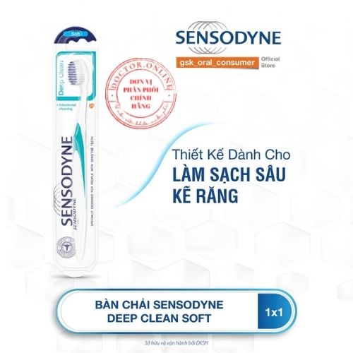 Bộ 3 bàn chải đánh răng sensodyne deep clean soft sạch sâu kẽ răng, doctor.online24h