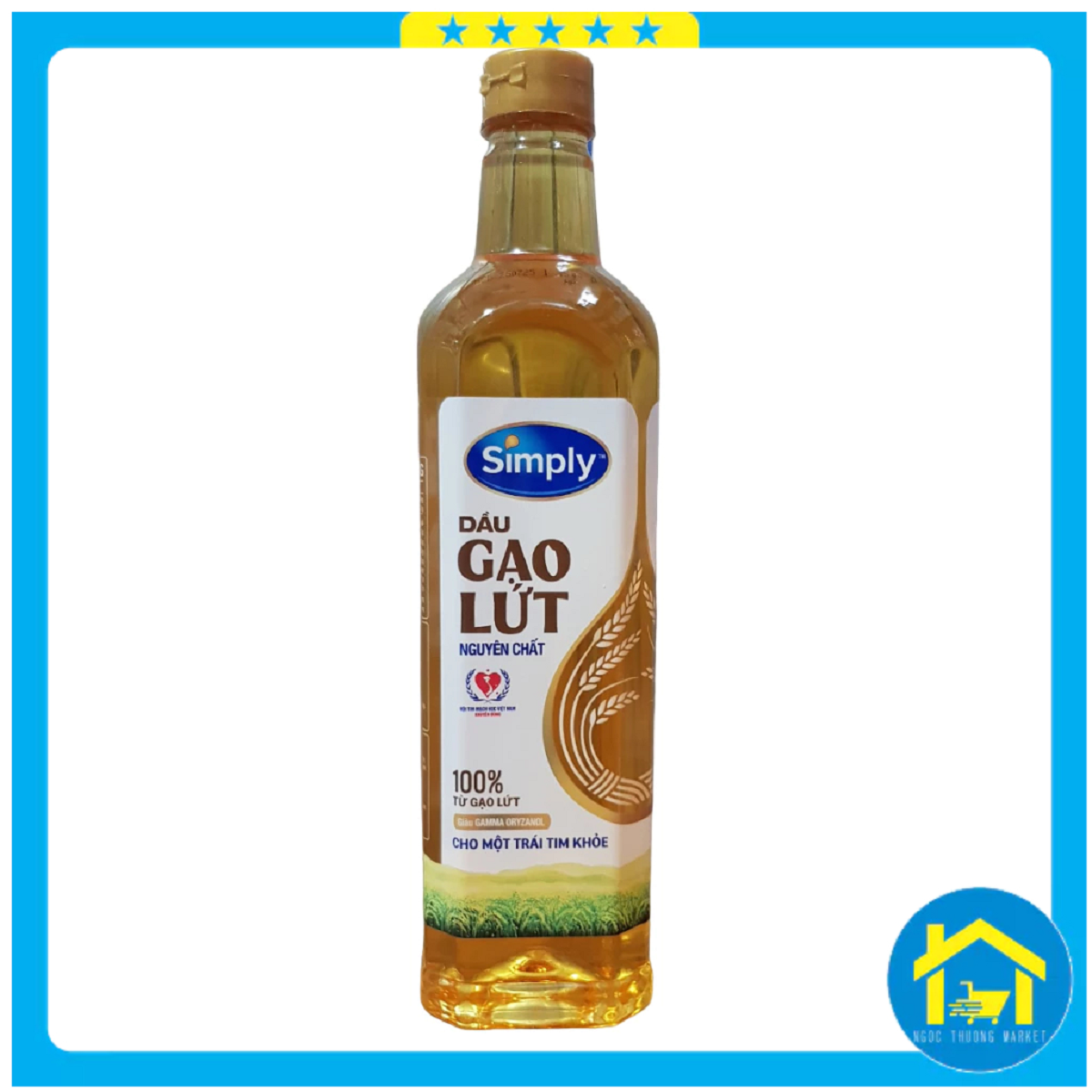 Dầu ăn gạo lứt Simply chai 1 lít