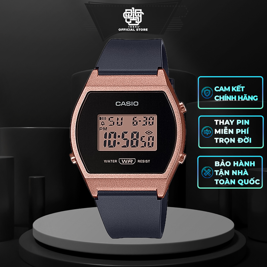 Đồng hồ nam/nữ Casio LW-204-1A dây nhựa chống nước 50m, hàng chính hãng