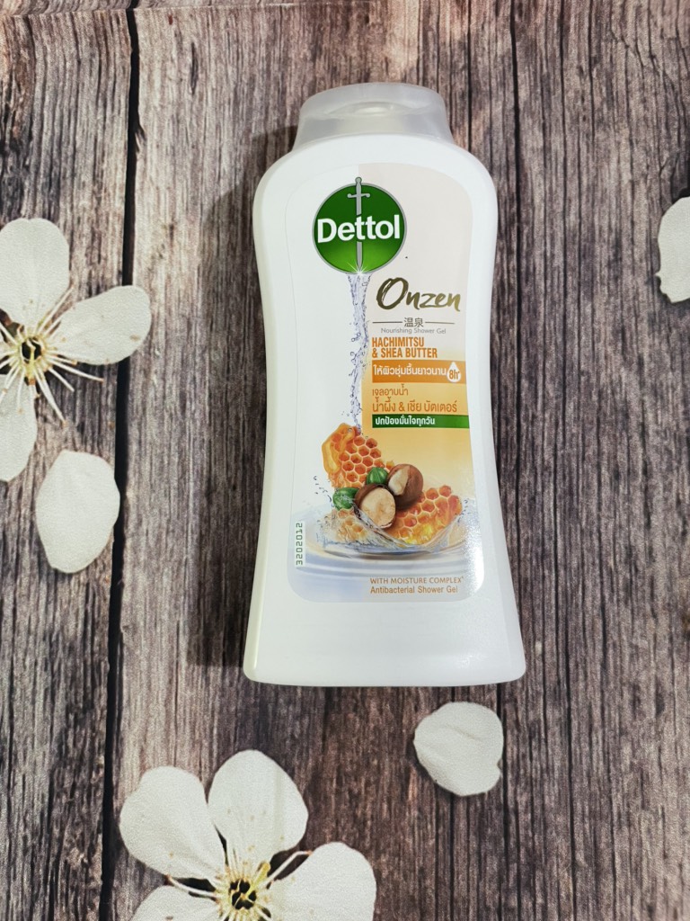Chai nhỏ 200g dùng thử Sữa tắm Dettol Onzen mật ong - Sữa tắm dưỡng da kháng khuẩn hương mật ong + mắc-ca