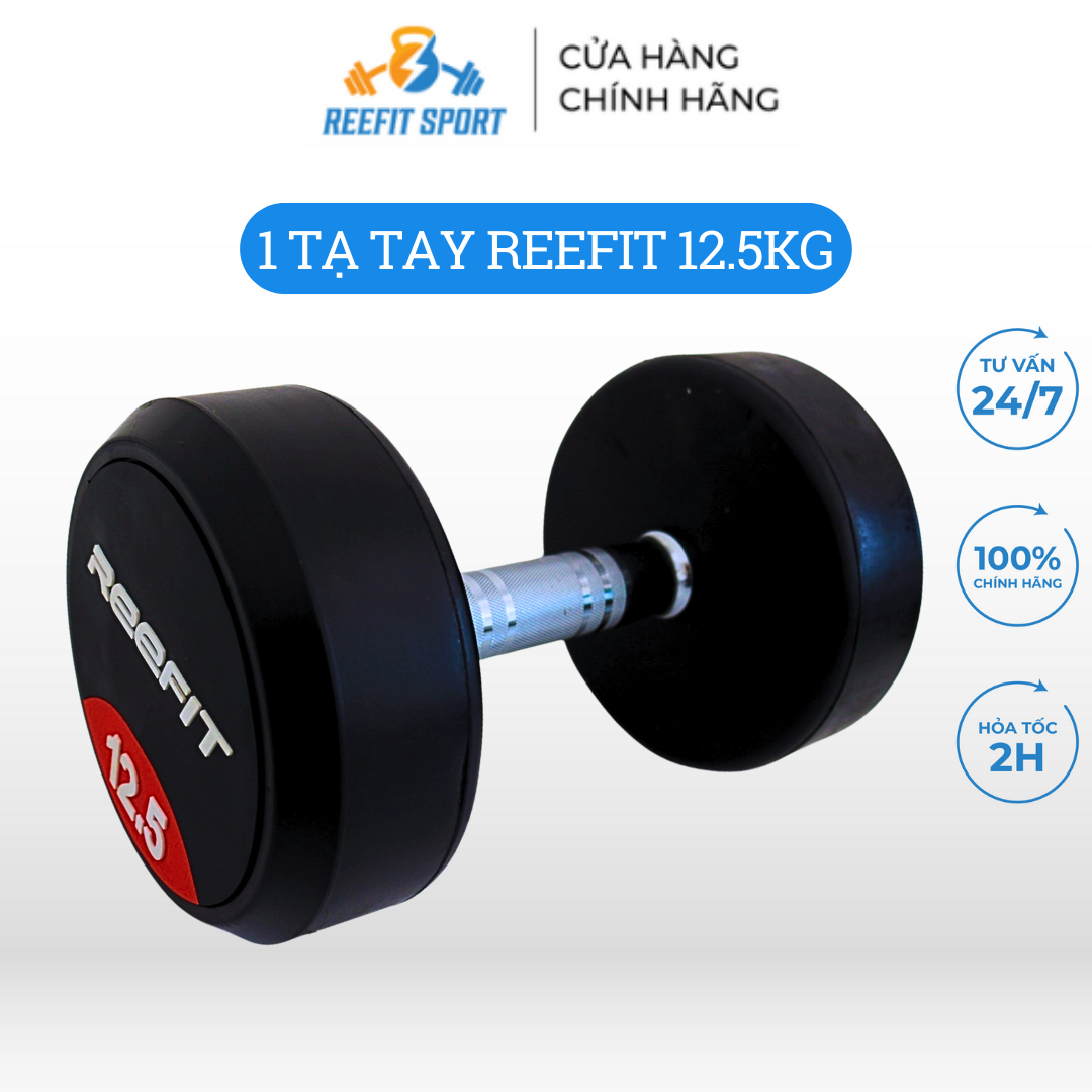 Tạ tay bọc cao su REEFIT 12.5kg Tạ Phòng Tập (1 cái)