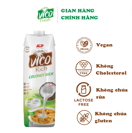 1 hộp nước cốt dừa vico rich nguyên chất 1l